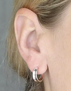 Silver Tapered Hoop Earrings