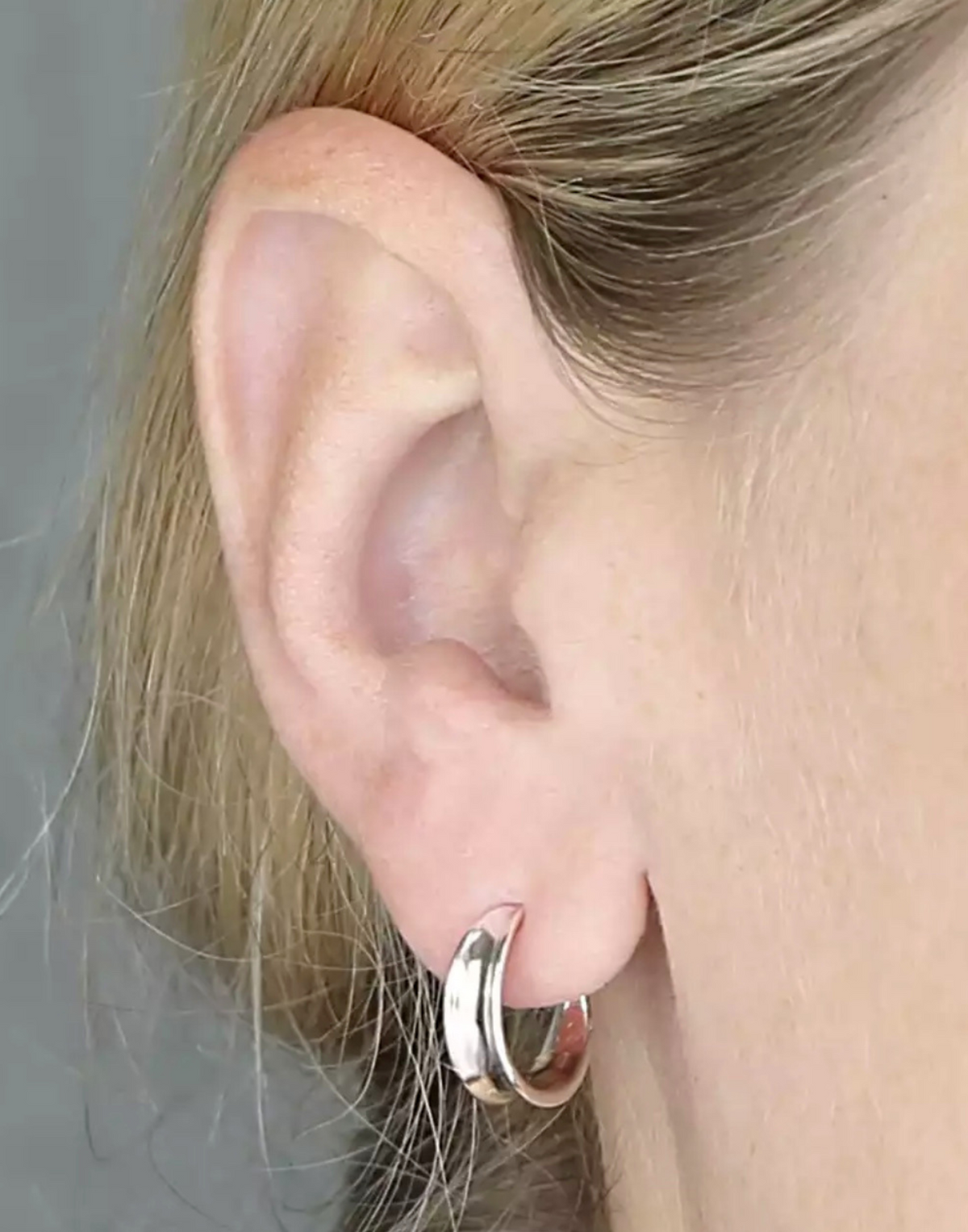 Silver Tapered Hoop Earrings