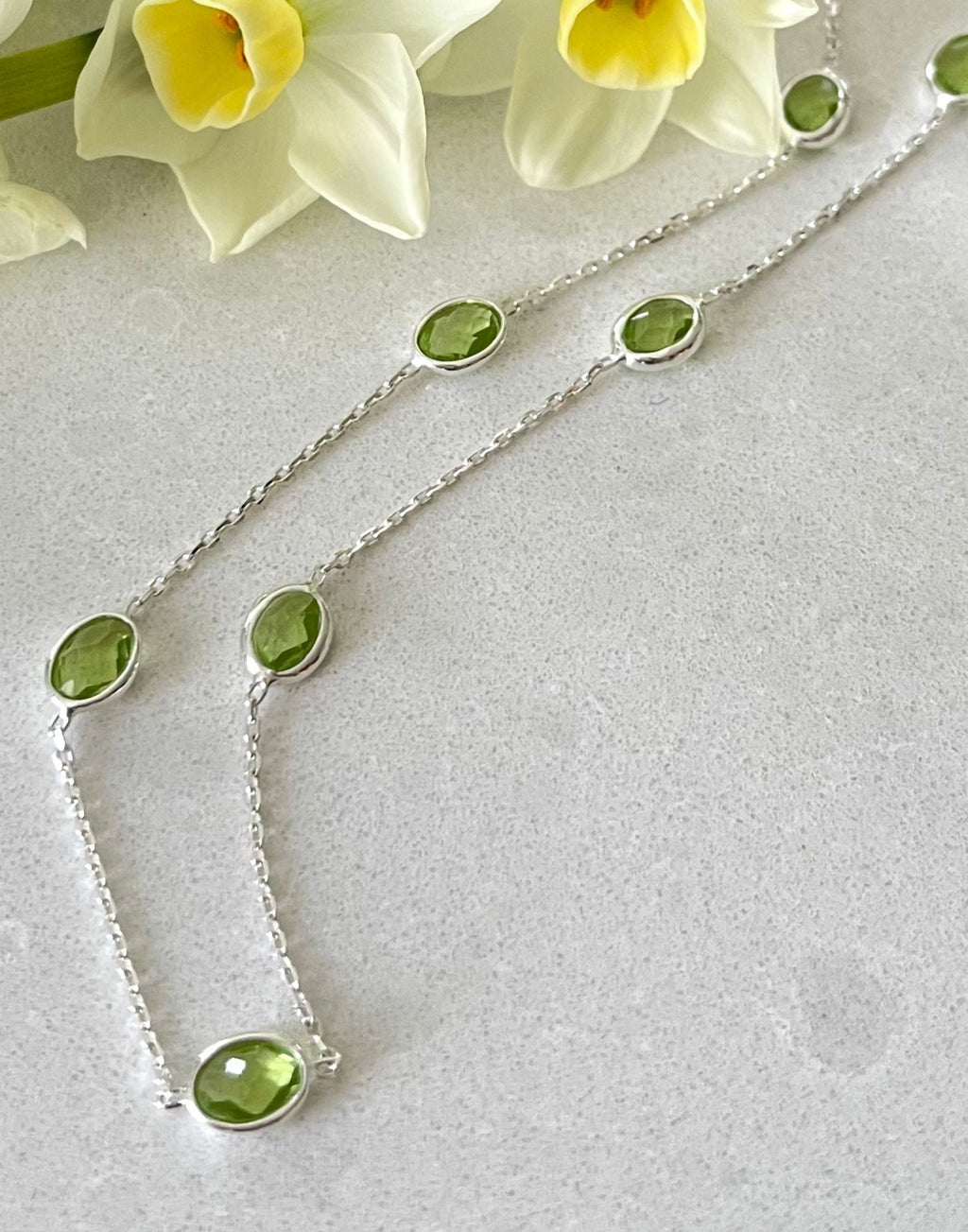 Silver Peridot Necklace