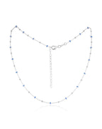 Silver Dark Turquoise Enamel Necklace