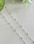 Silver Light Turquoise Enamel Necklace