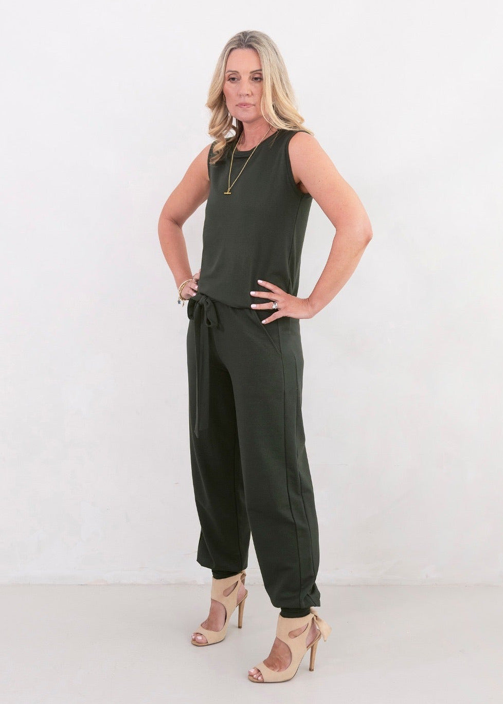 SIREN cuffed leg trousers, olive