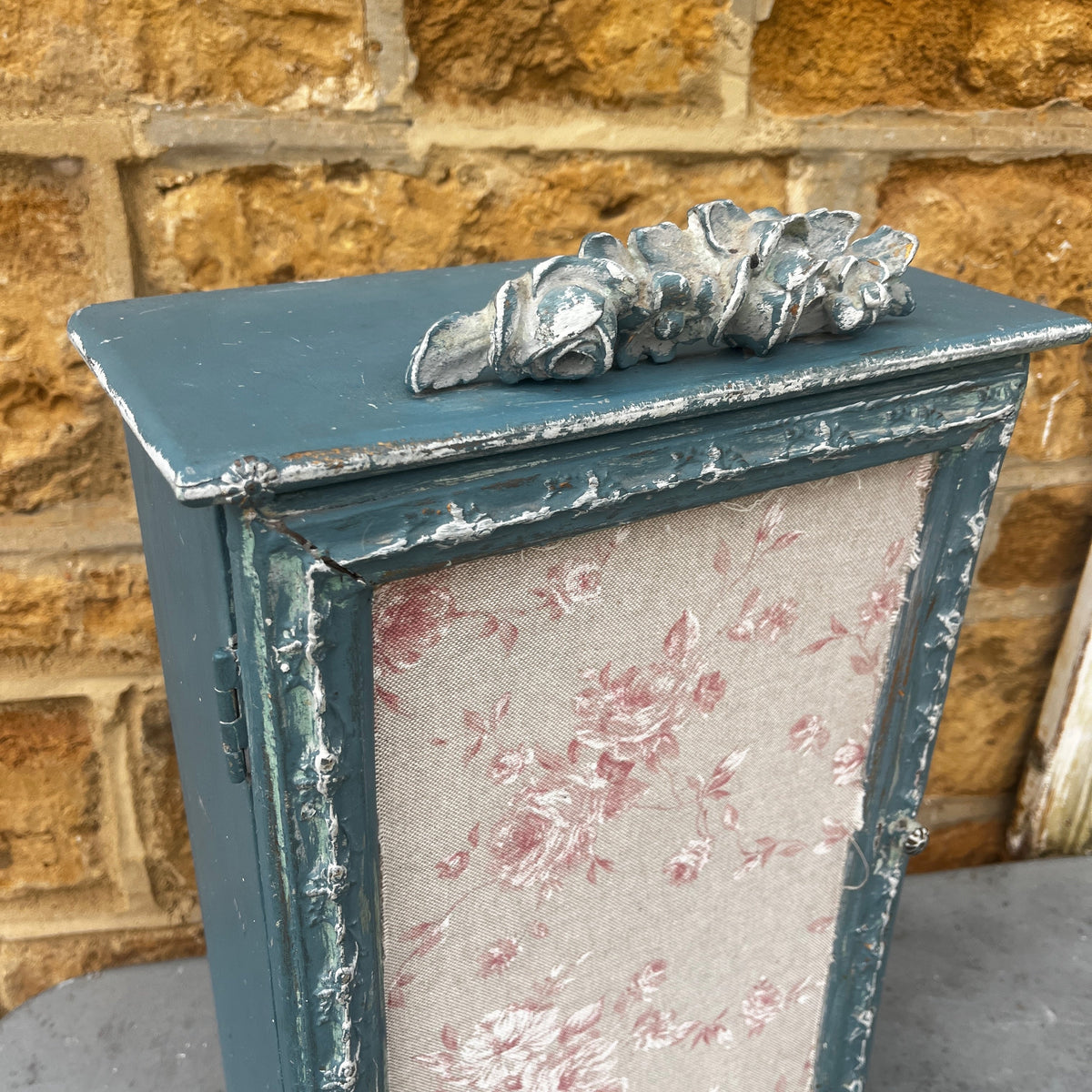Small Decorative Vintage Blue Cupboard