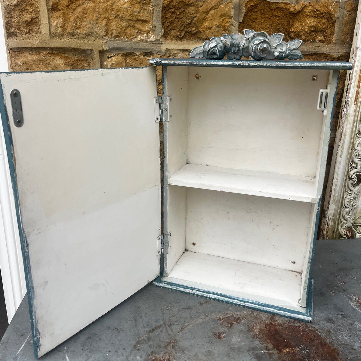 Small Decorative Vintage Blue Cupboard