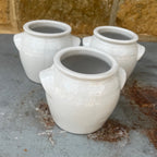 Small White Vintage French Confit Pots
