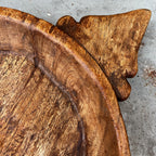 Rustic Hand-carved Wooden Bowl with a Decorative Handle