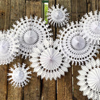Classic Honeycomb Paper Snowflakes - White in 3 Sizes