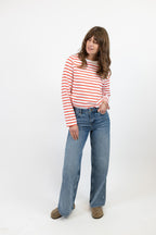 Sonny Midweight Organic Cotton Red Breton T-Shirt
