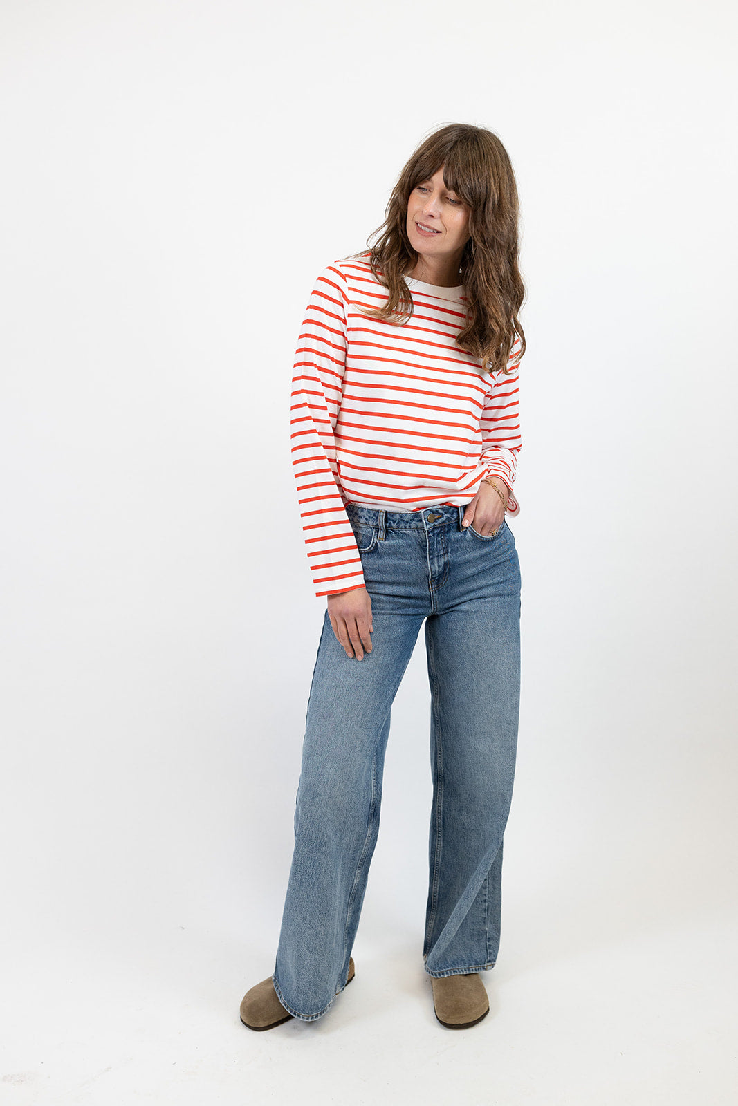 Sonny Midweight Organic Cotton Red Breton T-Shirt