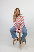 Sonny Midweight Organic Cotton Red Breton T-Shirt