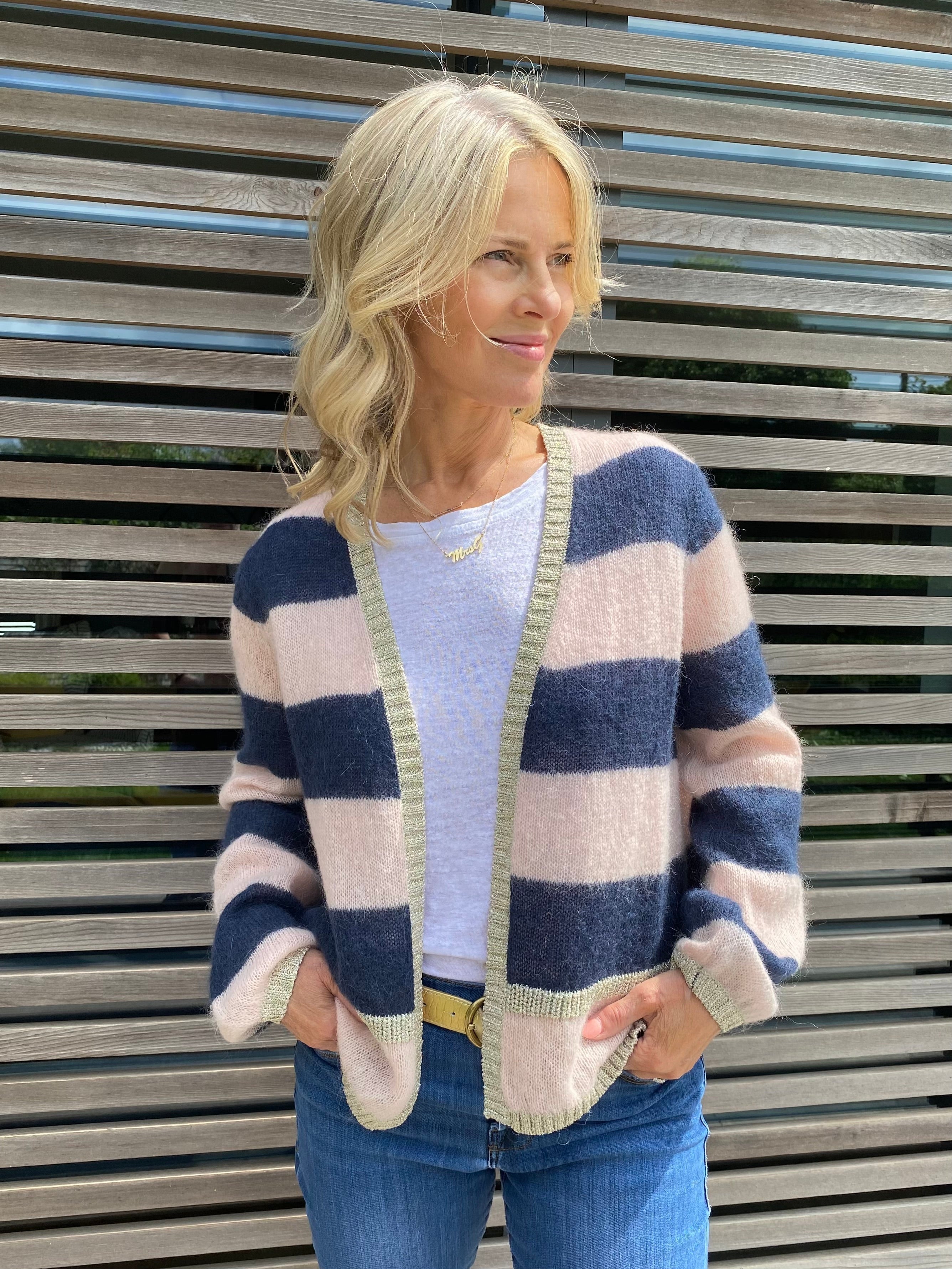 Sophie Cardigan with Lurex Trim