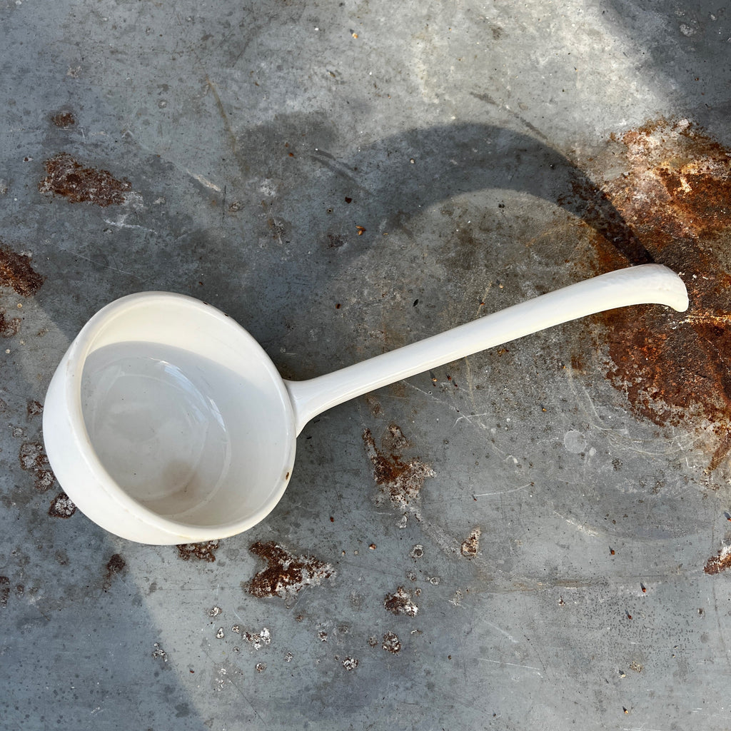 White European Ceramic Soupiere / Tureen with Ceramic Ladle