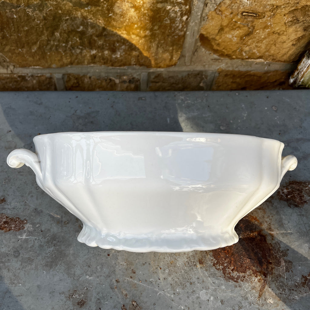 White European Ceramic Soupiere / Tureen with Ceramic Ladle