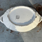 White European Ceramic Soupiere / Tureen with Ceramic Ladle