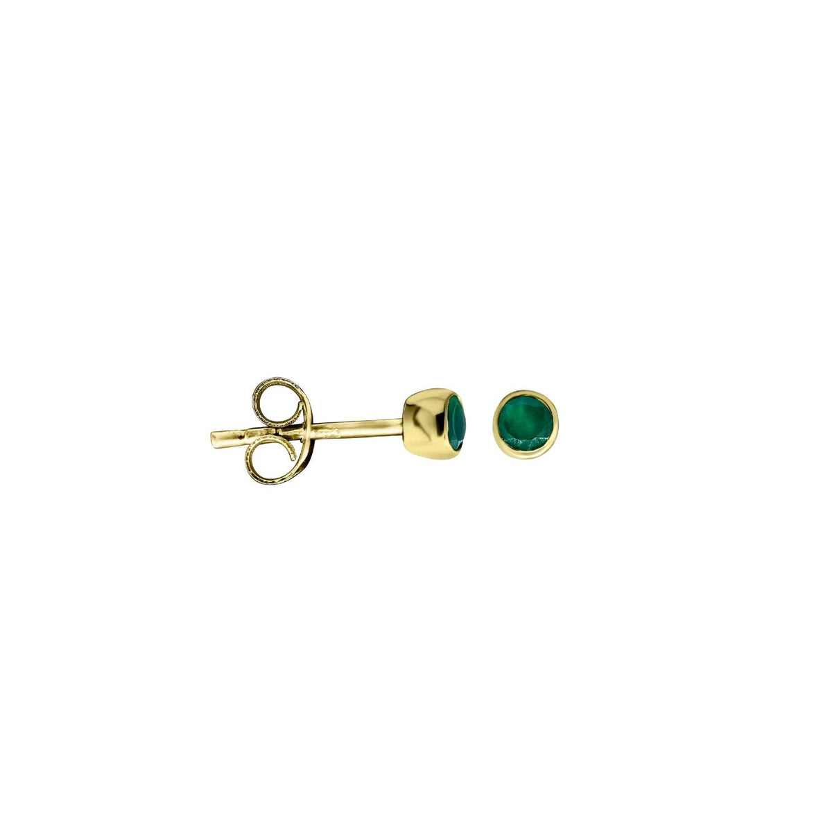 Acer Ear stud in Gold with Green Onyx