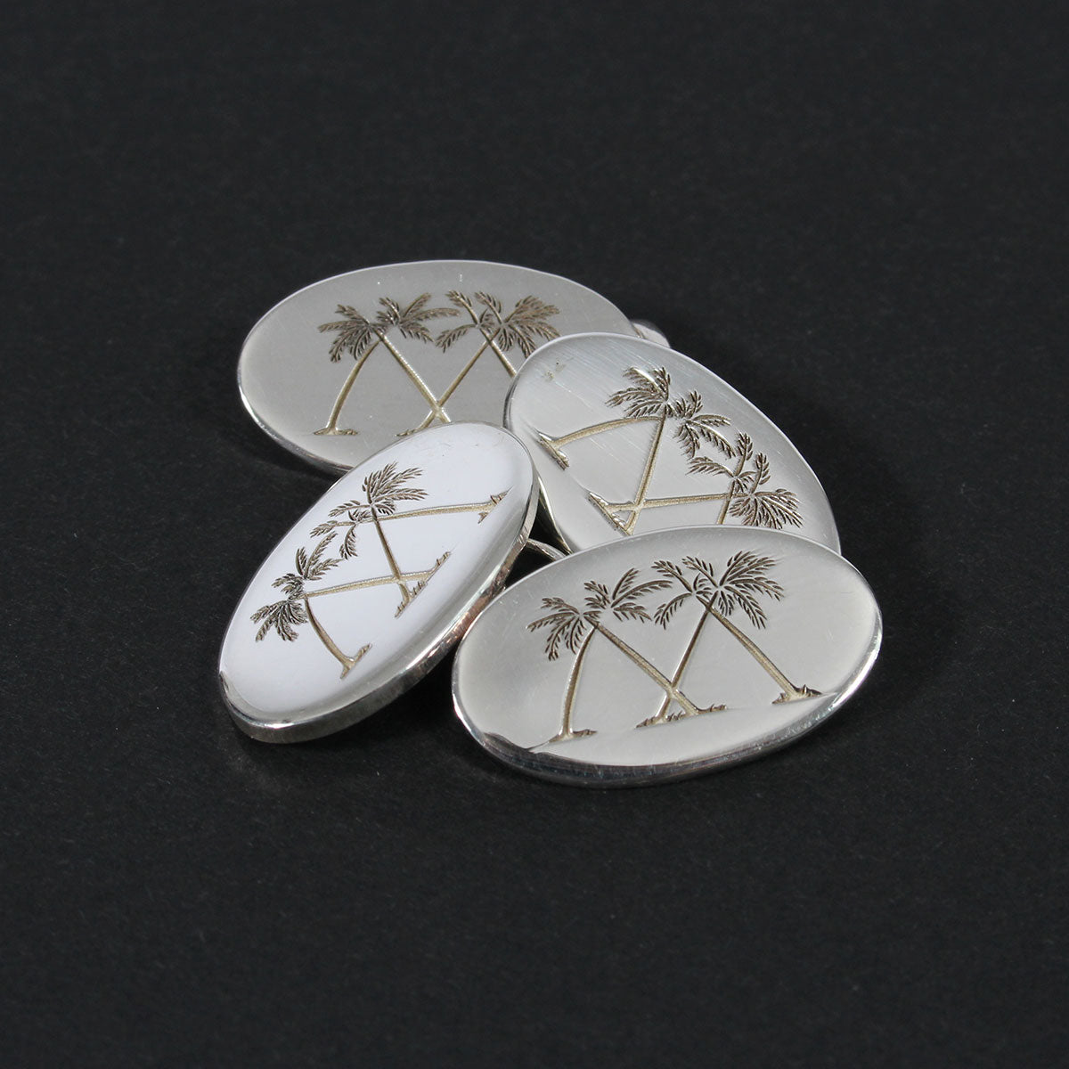 Sterling Silver Oval Cufflinks PINK HOUSE