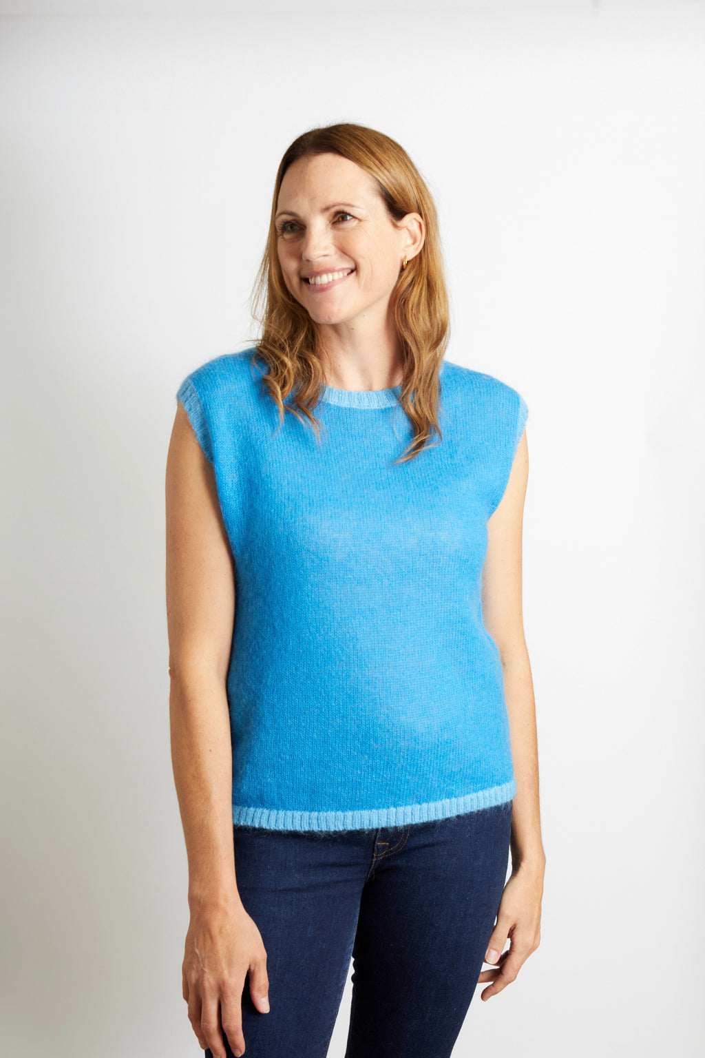 Mollie Knitted Tank Top with Tonal Trim