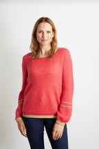 Lottie Jumper with Gold Sparkle Lurex Trim - Teal Blue