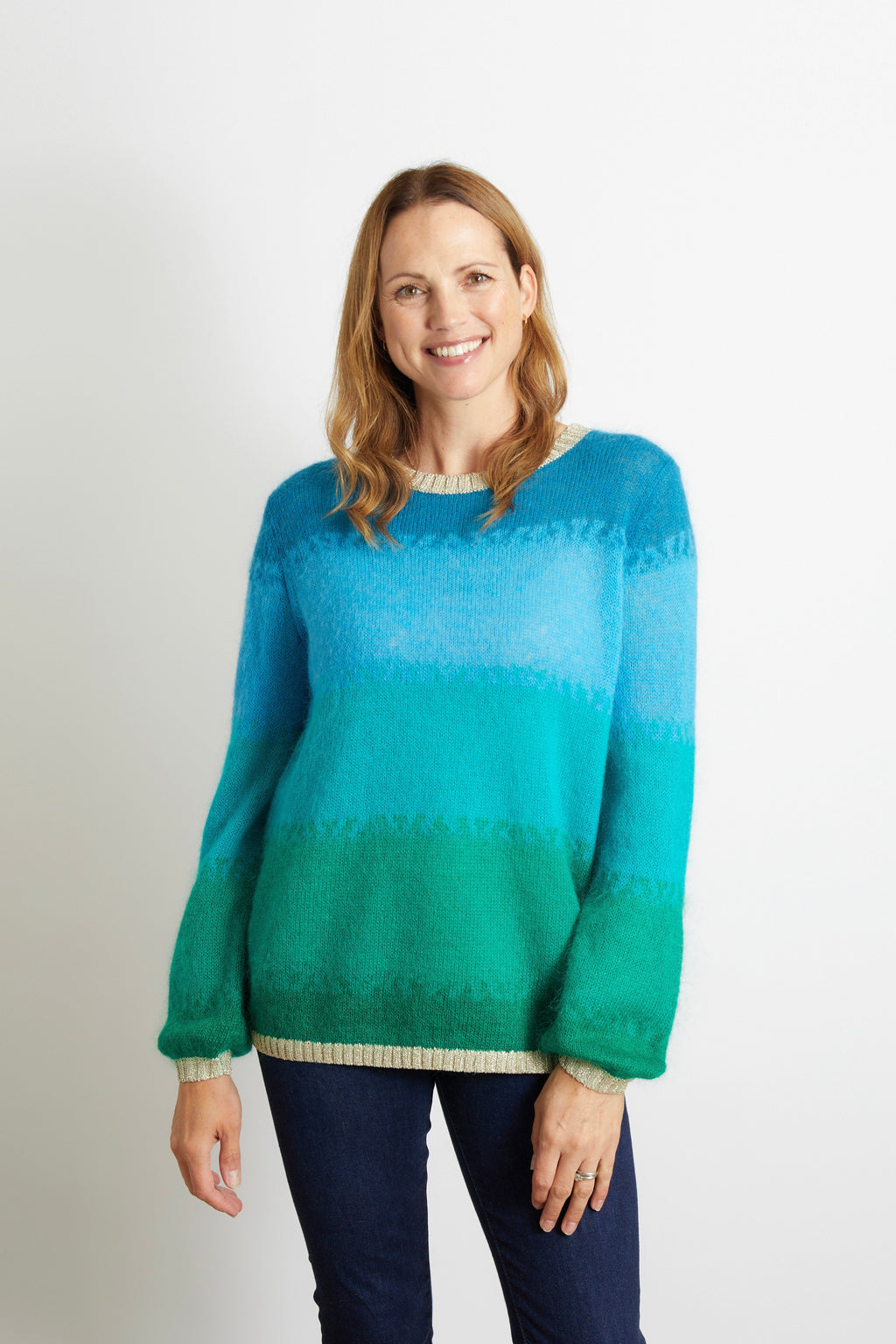 Amelia Ombre Knit Jumper with Lurex Trim