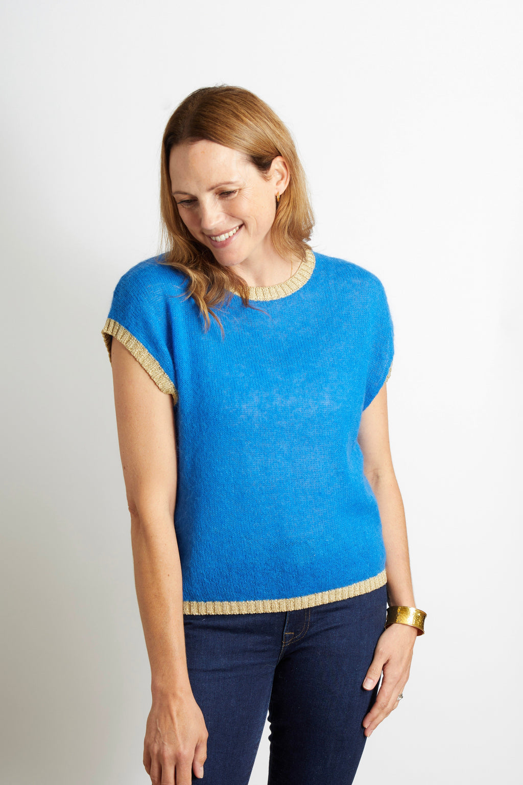 Original Rosie Knitted Tank Top with Lurex Trim