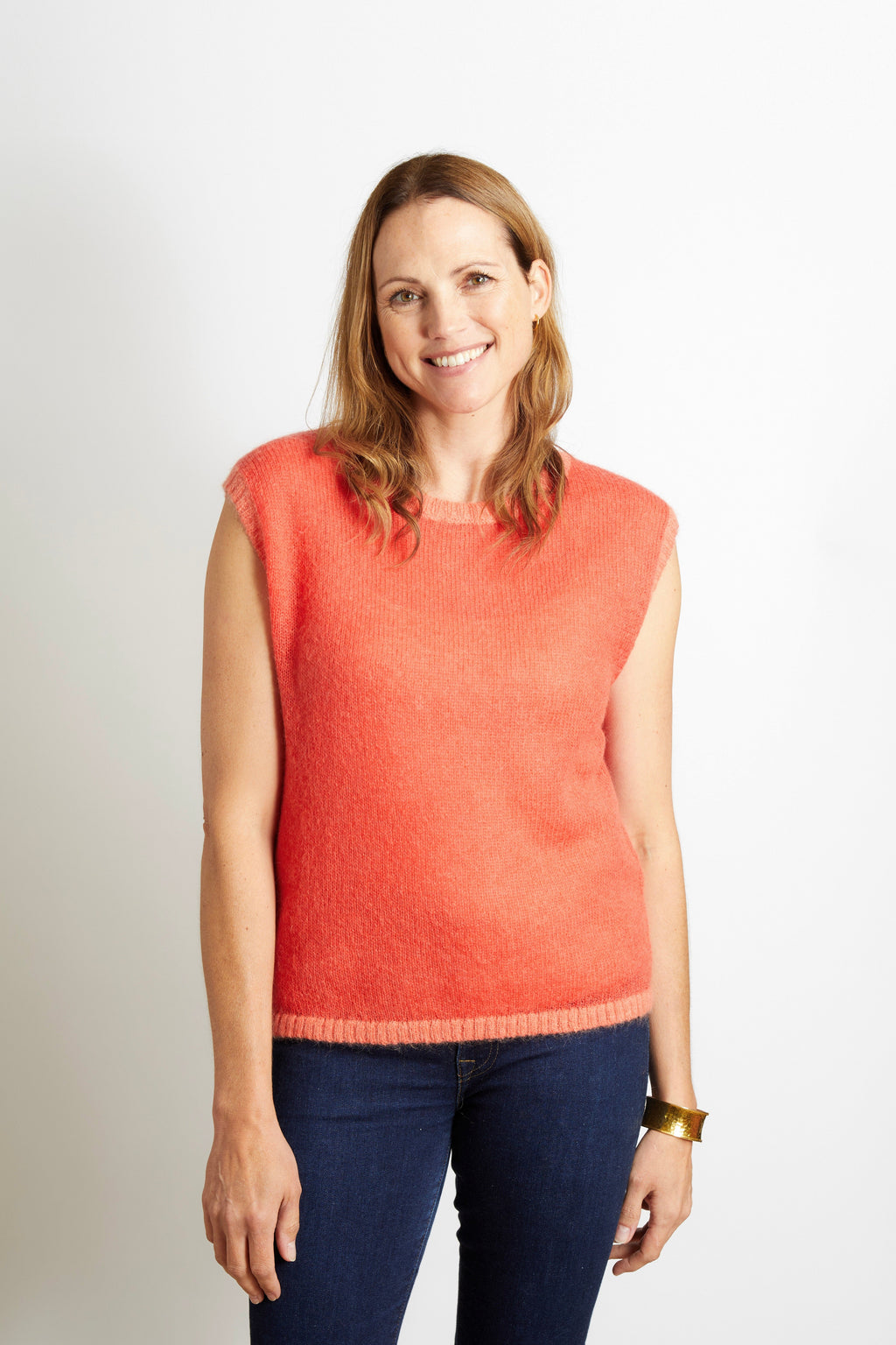 Mollie Knitted Tank Top with Tonal Trim