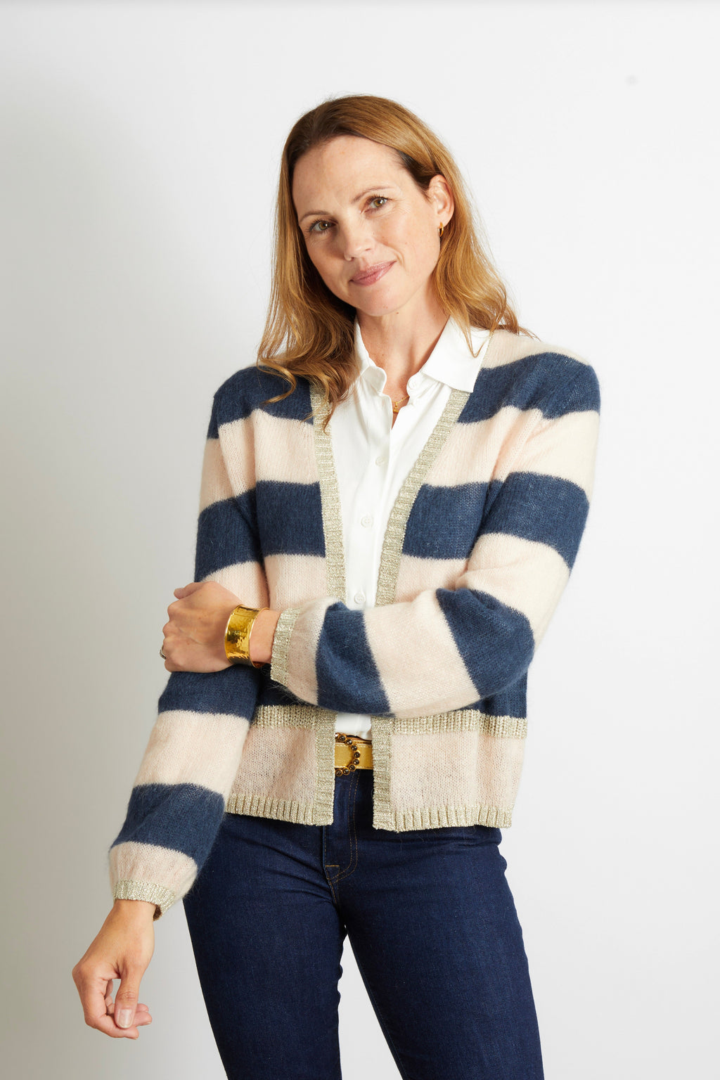 Sophie Cardigan with Lurex Trim