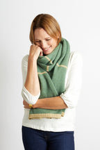 Harriet Scarf with Gold Sparkle Lurex Trim - Orange