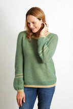Lottie Jumper with Gold Sparkle Lurex Trim - Teal Blue
