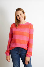 Sasha Colourful Striped Jumper in Aqua Blue and Turquoise