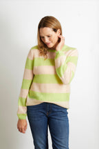 Sasha Colourful Striped Jumper in Aqua Blue and Turquoise