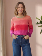 Amelia Ombre Mohair & Merino Knit Jumper with Lurex Trim