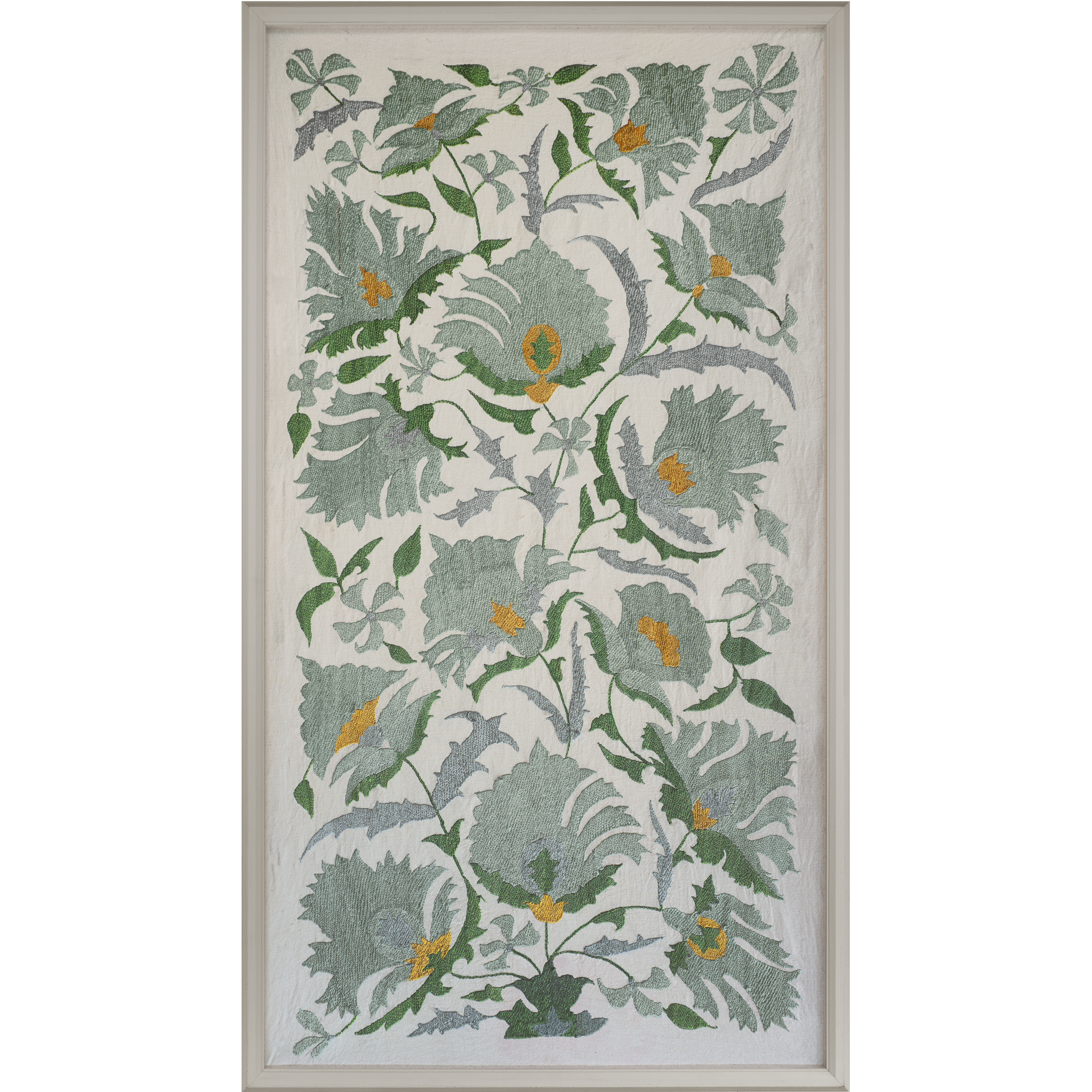 Suzani Framed Embroidery Print - Blue
