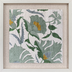 Suzani Framed Embroidery Print Small - Blue I