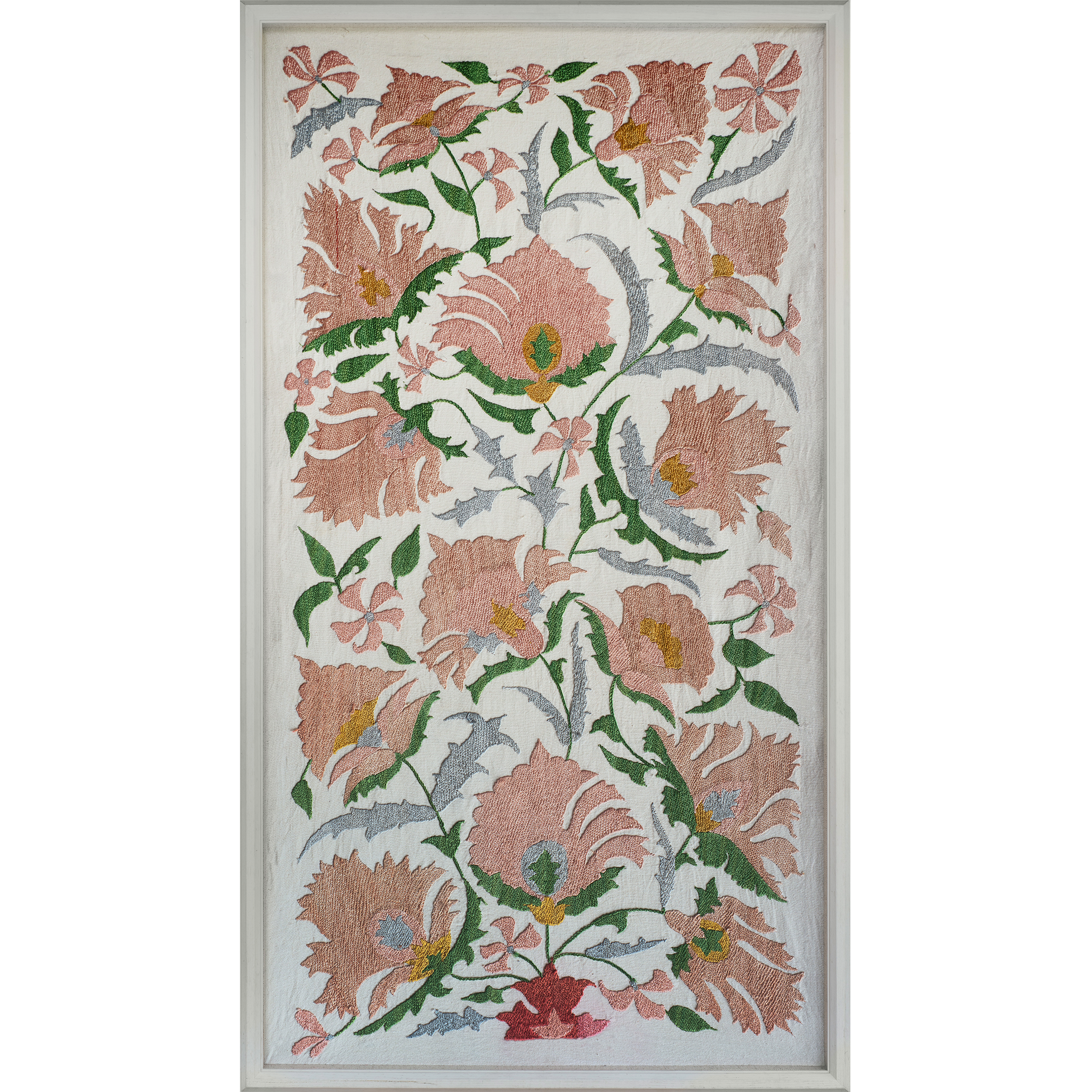 Suzani Framed Embroidery Print - Pink
