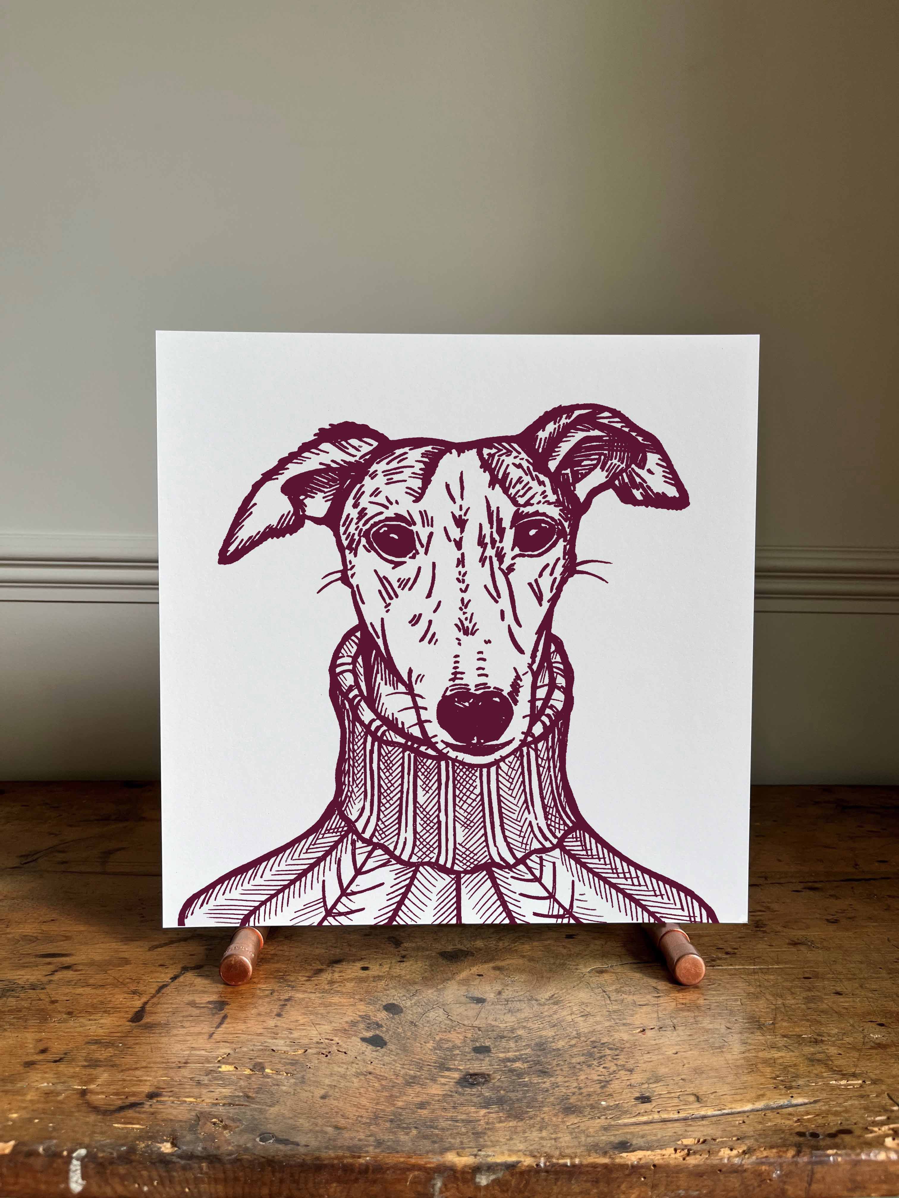 Sybil Whippet Art Print