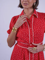'SYDNEY' DRESS IN RED POLKA DOT