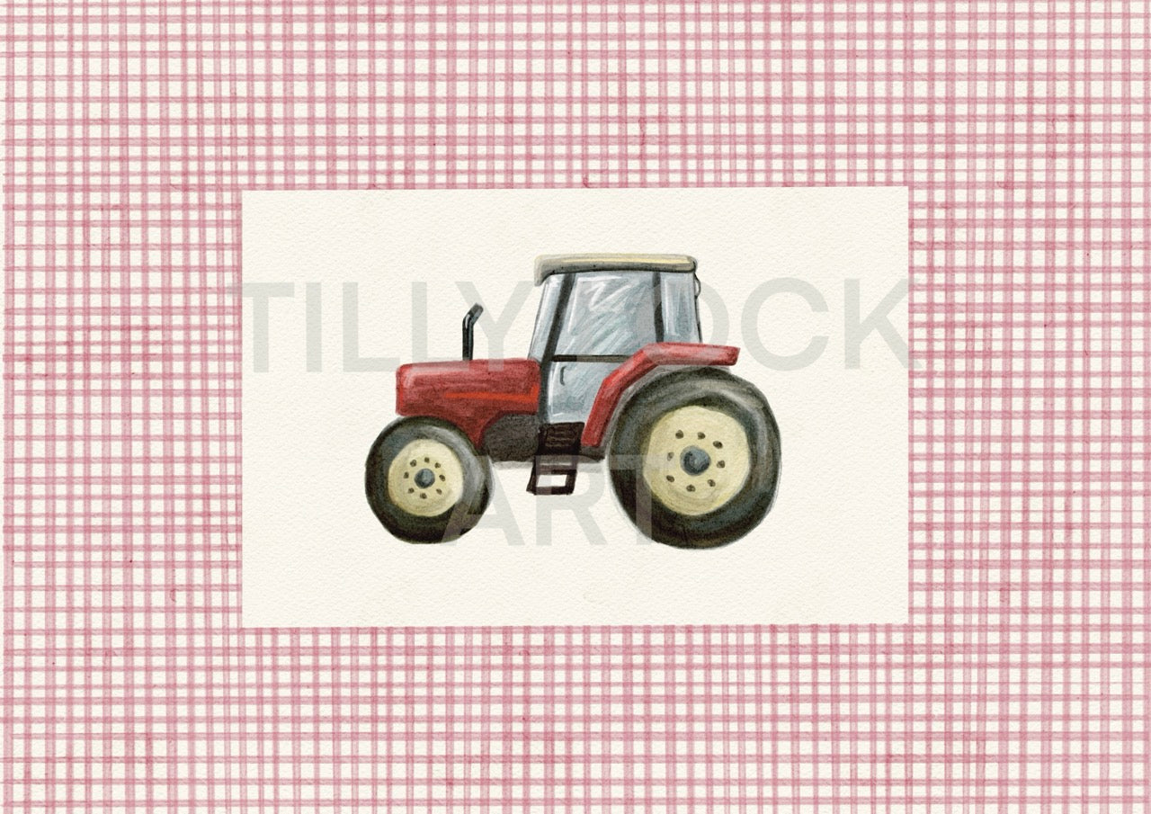 TRACTOR ~ PINK/RED