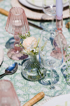 Extra Large Dusky Green Floral Cotton Tablecloth