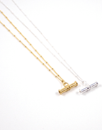 Gold T Bar Necklace