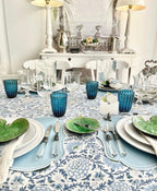 Sunny Day Floral Print Block Printed Cotton Tablecloth