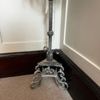 Tall Ornate Vintage Metal Distressed Candelabra / Plant Stand