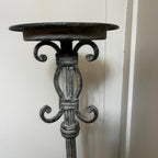 Tall Ornate Vintage Metal Distressed Candelabra / Plant Stand