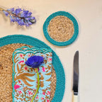 Seagrass Coasters - Teal (set of 4)