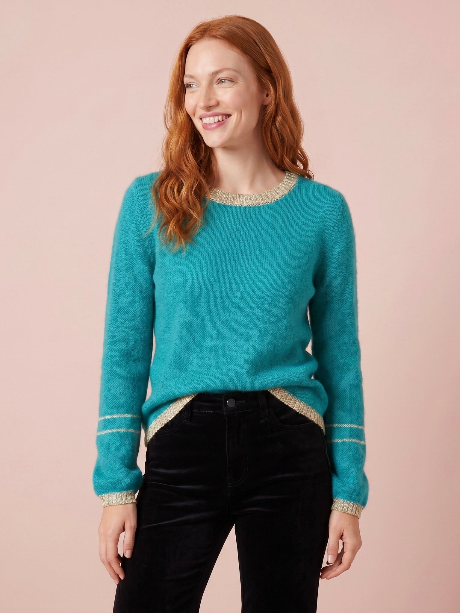 Lottie Mohair & Merino Knit Jumper with Lurex Trim