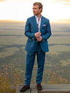 Royal Blue Blazer - Linen, Wool & Silk