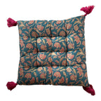 Block print cotton seat pads