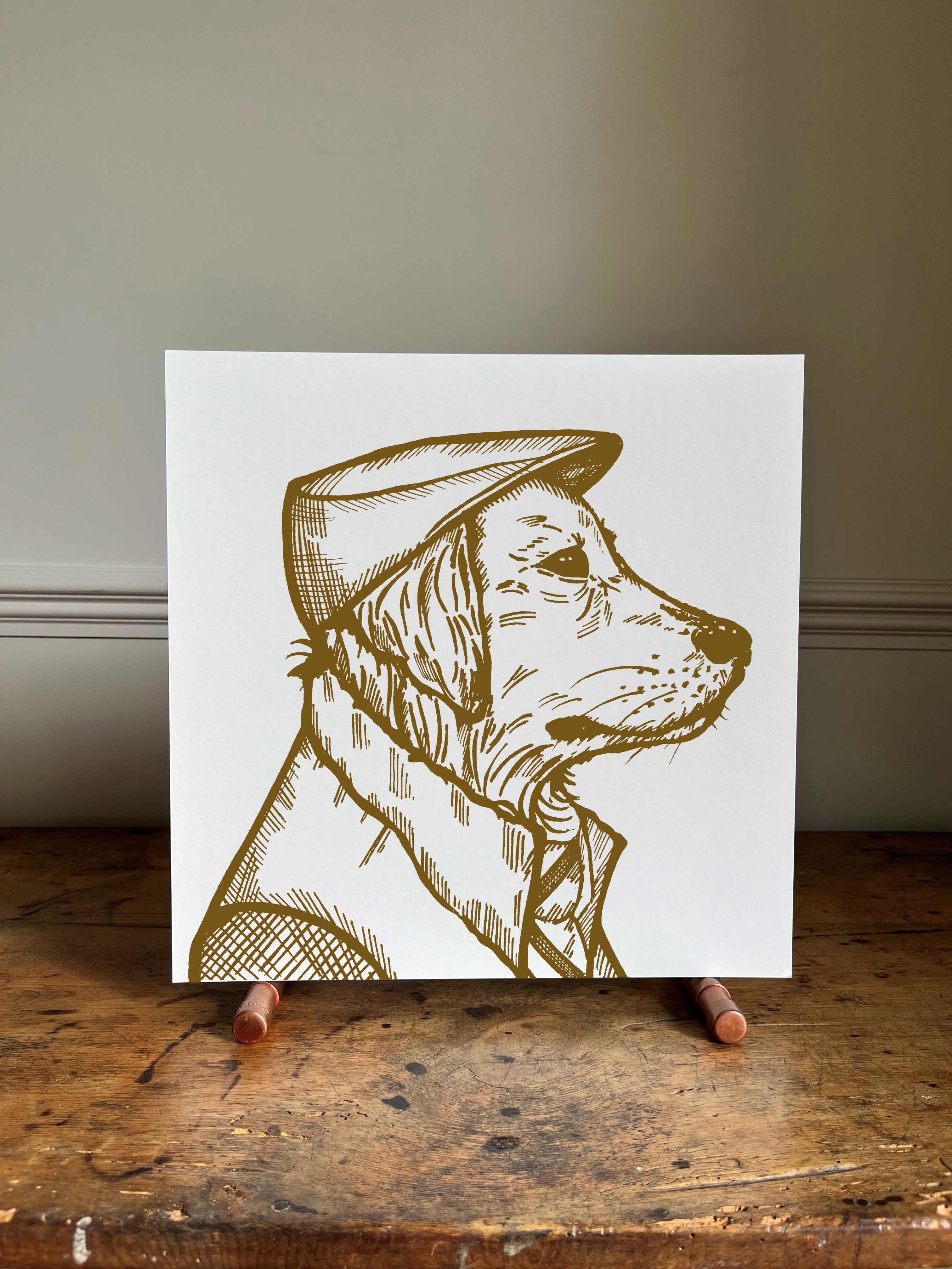 Ted Retriever Art Print