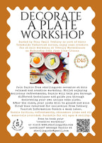 Plate decorating ceramics workshop half day at Tetbury Markethouse