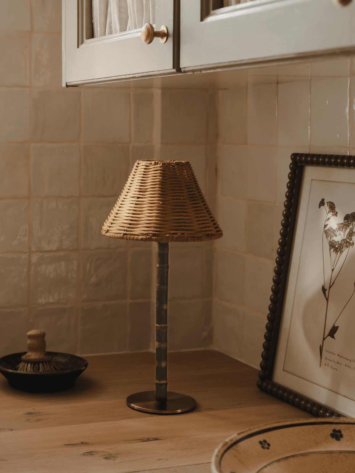 The Raffles Cordless Bamboo Lamp
