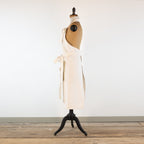 Large Ticking detailed cook's apron, natural vintage French linen